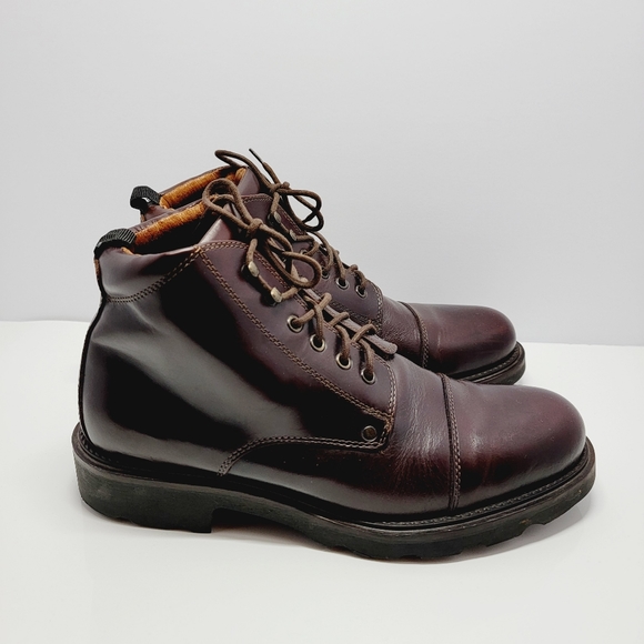 Club Room Other - Club Room Italy Made Men Sz 11M Brown Leather Cap-Toe Lace Up Dress Ankle Boots.